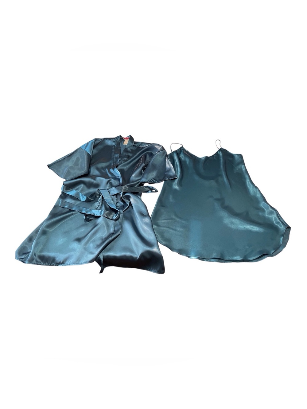 Honors Intimates Women's Blue Satin Night Gown Satin Robe, XL - Picture 12 of 12